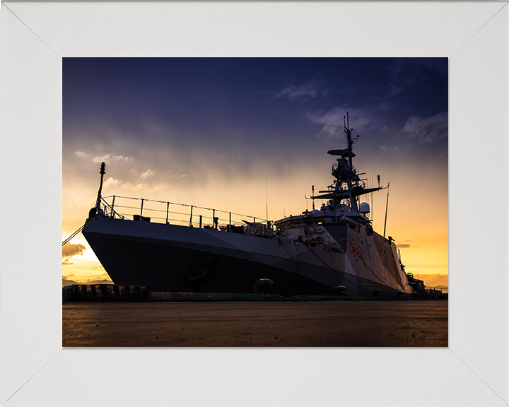 HMS Tamar (P233) Photo Print - Palawan 2022 - Royal Navy River Class Patrol Vessel Hampshire Prints 10 x 8 White Frame No