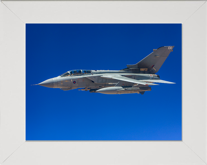 RAF Tornado GR4 in flight Photo Print - Royal Air Force Aircraft Hampshire Prints 10 x 8 White Frame No