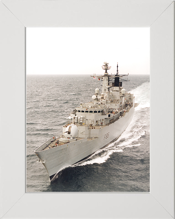 HMS Cumberland (F85) Royal Navy Type 22 Frigate Port Bow Portrait Photo Print Wall Art Decor Posters, Prints, & Visual Artwork Hampshire Prints 10 x 8 White Frame No