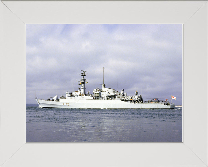 HMS Ambuscade (F172) Royal Navy Type 21 Frigate Port Beam View Photo Print Wall Art Decor Posters, Prints, & Visual Artwork Hampshire Prints 10 x 8 White Frame No