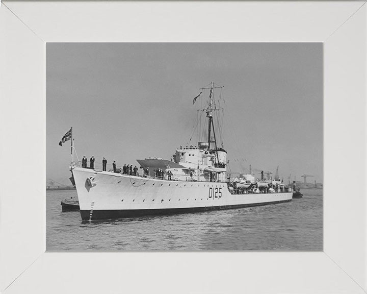 HMS Nepal (D125) Photo Print - At Anchor - Royal Navy N Class Destroyer Hampshire Prints 10 x 8 White Frame No