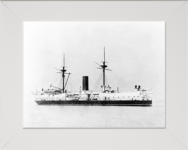 HMS Edinburgh (1882) Royal Navy Colossus Class Battleship Starboard Side Photo Print Wall Art Decor Posters, Prints, & Visual Artwork Hampshire Prints 10 x 8 White Frame No