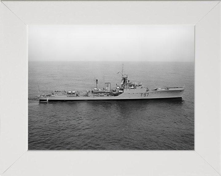 HMS Russell (F97) Photo Print - Starboard Beam View - Royal Navy Blackwood Class Frigate Hampshire Prints 10 x 8 White Frame No