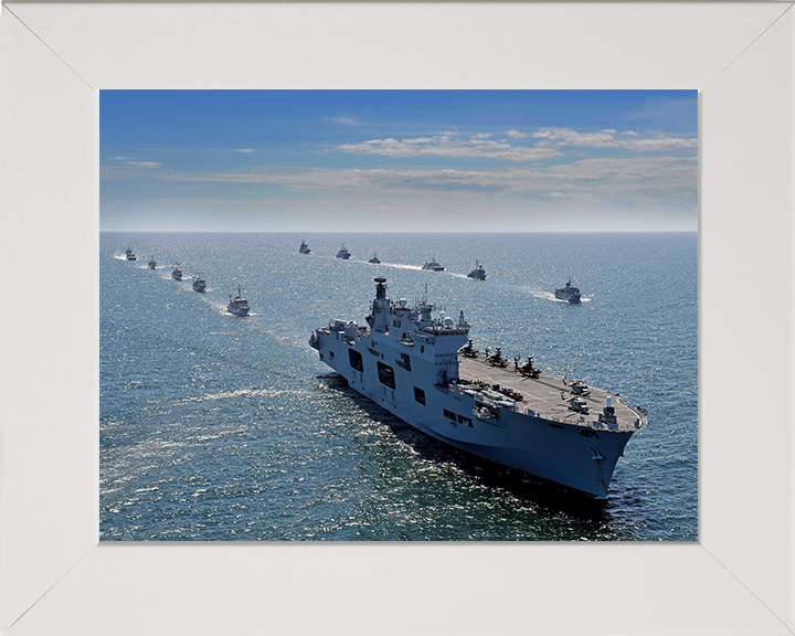 HMS Ocean (L12) Photo Print - BALTOPS 2015 - Royal Navy Landing Platform Helicopter Hampshire Prints 10 x 8 White Frame No