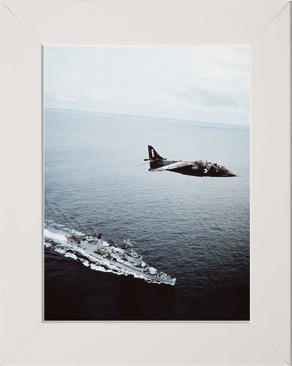 HMS Blake (C99) Royal Navy Tiger Class Light Cruiser From the Air Photo Print Wall Art Decor Posters, Prints, & Visual Artwork Hampshire Prints 10 x 8 White Frame No