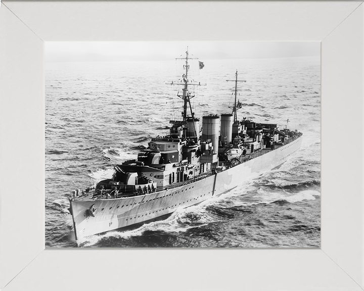 HMS Welshman Photo Print - At Sea 1942 - Royal Navy Abdiel Class Minelayer Posters, Prints, & Visual Artwork Hampshire Prints 10 x 8 White Frame No