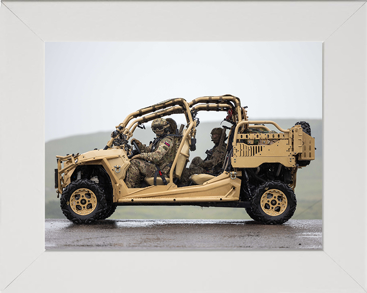 Royal Marine Commandos on a Polaris MRZR-D4 Photo Print Hampshire Prints 10 x 8 White Frame No