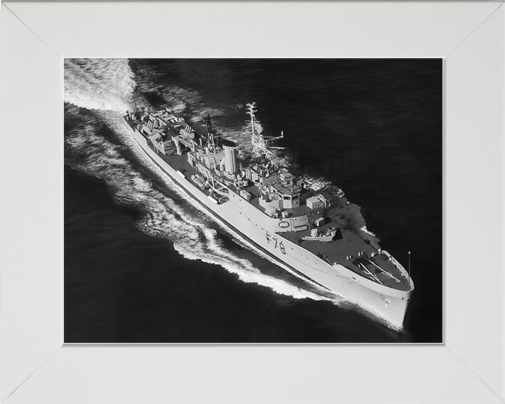 HMS Blackwood (F78) Royal Navy Blackwood Class Frigate From Above Photo Print Wall Art Decor Posters, Prints, & Visual Artwork Hampshire Prints 10 x 8 White Frame No