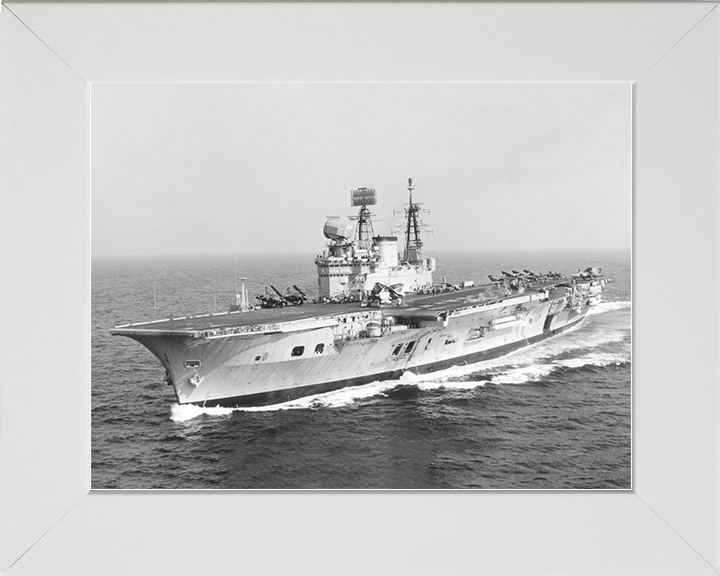 HMS Eagle (R05) Royal Navy Audacious Class Aircraft Carrier Flight Deck View Photo Print Wall Art Decor Posters, Prints, & Visual Artwork Hampshire Prints 10 x 8 White Frame No