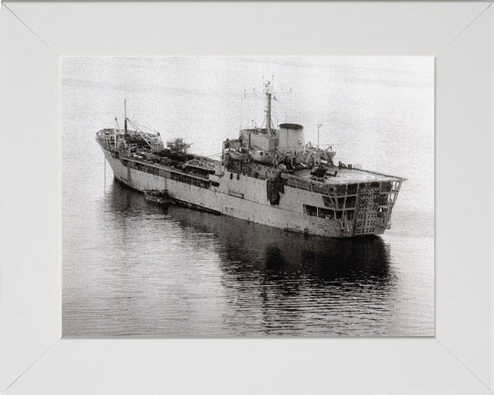 RFA Sir Lancelot (L3029) Photo Print - Port Quarter View - Royal Fleet Auxiliary Round Table Class Ship Hampshire Prints 10 x 8 White Frame No