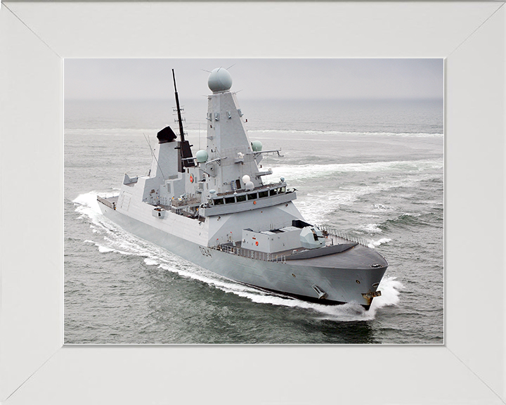 HMS Diamond (D34) Royal Navy Type 45 Destroyer Underway 2011 Photo Print Wall Art Decor Posters, Prints, & Visual Artwork Hampshire Prints 10 x 8 White Frame No