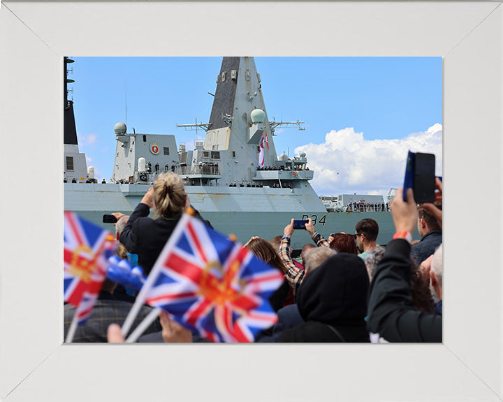 HMS Diamond D34 | Photo Print | Framed Print | Type 45 | Destroyer | Royal Navy Hampshire Prints 10 x 8 White Frame No