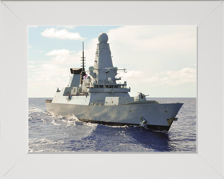 HMS Dauntless (D33) Royal Navy Type 45 Destroyer Caribbean 2012 Photo Print Wall Art Decor Posters, Prints, & Visual Artwork Hampshire Prints 10 x 8 White Frame No