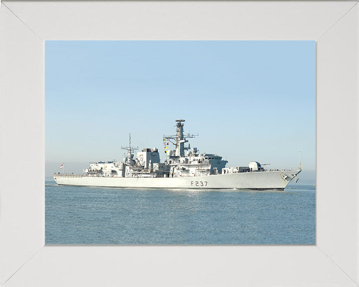 HMS Westminster (F237) Photo Print - Starboard View - Royal Navy Type 23 Frigate Hampshire Prints 10 x 8 White Frame No