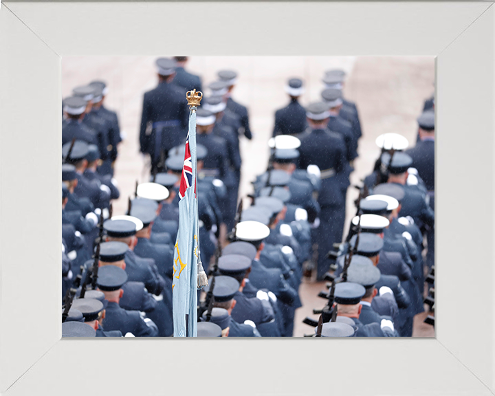 RAF Contingent Marching in London 2023 Photo Print - Royal Air Force Posters, Prints, & Visual Artwork Hampshire Prints 10 x 8 White Frame No