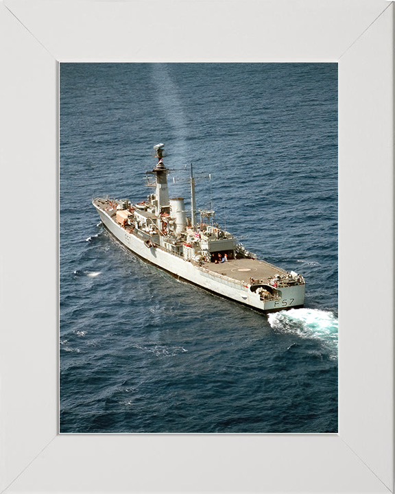 HMS Andromeda (F57) Royal Navy Leander Class Frigate From Above Photo Print Wall Art Decor Posters, Prints, & Visual Artwork Hampshire Prints 10 x 8 White Frame No