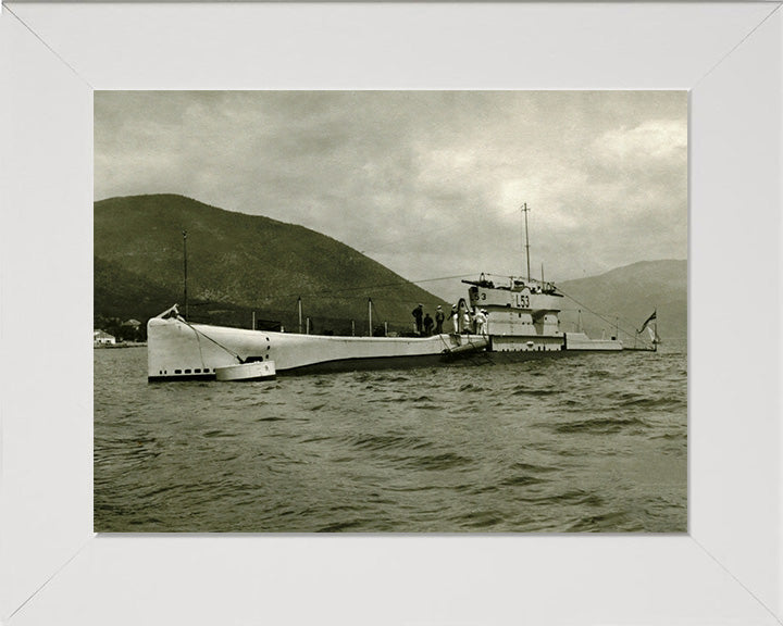 HMS L53 Photo Print - Port Side View - Royal Navy L Class Submarine Hampshire Prints 10 x 8 White Frame No