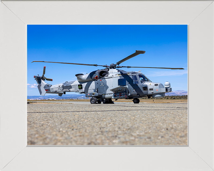 Royal Navy Wildcat helicopter Cyprus 2026 Photo Print Wall Art Naval Aircraft Decor Posters, Prints, & Visual Artwork Hampshire Prints 10 x 8 White Frame No