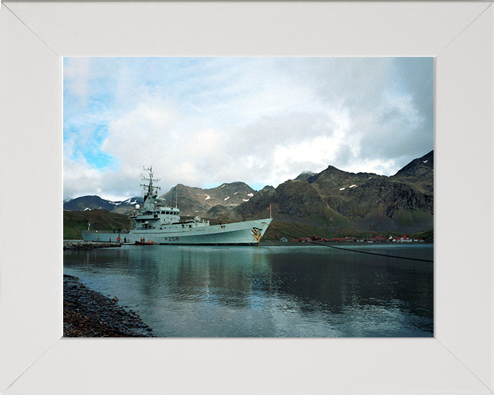 HMS Leeds Castle (P258) Photo Print - South Georgia 2003 - Royal Navy Castle Class Patrol Vessel