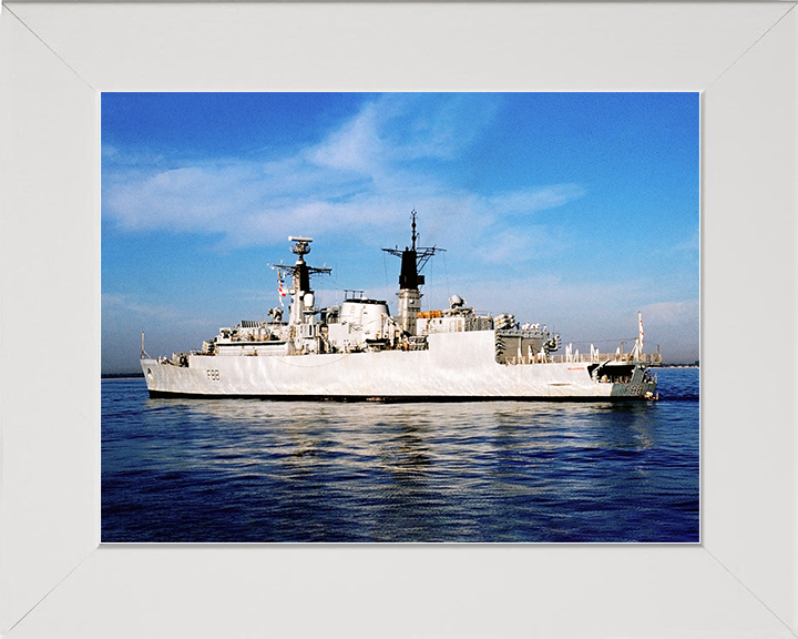 HMS Broadsword (F88) Royal Navy Type 22 Frigate Low Port Side View Photo Print Wall Art Decor Posters, Prints, & Visual Artwork Hampshire Prints 10 x 8 White Frame No