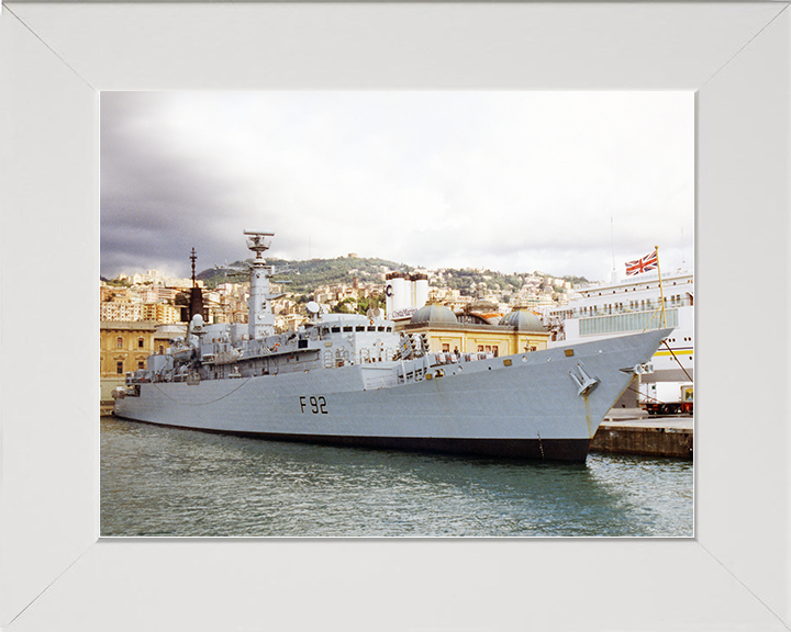 HMS Boxer (F92) Royal Navy Type 22 Frigate Alongside Photo Print Wall Art Decor Posters, Prints, & Visual Artwork Hampshire Prints 10 x 8 White Frame No