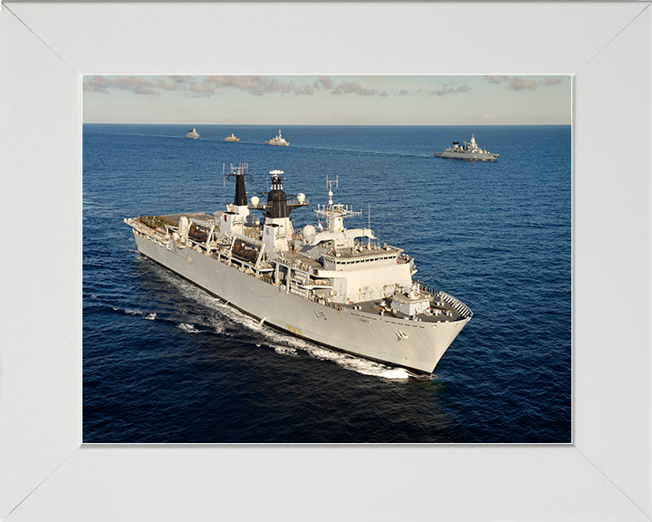 HMS Bulwark (L15) Royal Navy Albion Class Amphibious Ship Task Group Photo Print Wall Art Decor Posters, Prints, & Visual Artwork Hampshire Prints 10 x 8 White Frame No