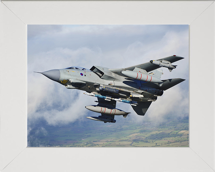 RAF Tornado GR4 from A IX(B) Sqn Photo Print - Royal Air Force Aircraftn | Photography Hampshire Prints 10 x 8 White Frame No