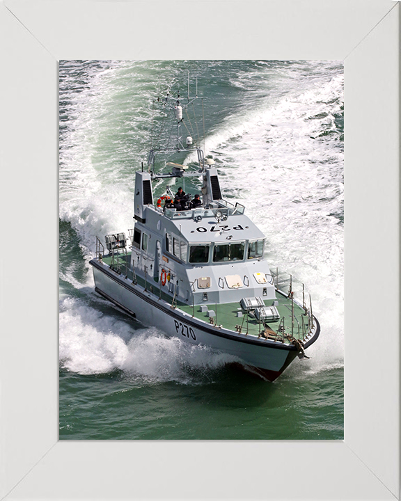 HMS Biter (P270) Photo Print - Starboard Bow 2017 - Royal Navy Archer Class P2000 Patrol Vessel Posters, Prints, & Visual Artwork Hampshire Prints 10 x 8 White Frame No