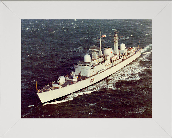 HMS Nottingham (D91) Photo Print - During Sea Trials 1983 - Royal Navy Type 42 Destroyer Posters, Prints, & Visual Artwork Hampshire Prints 10 x 8 White Frame No