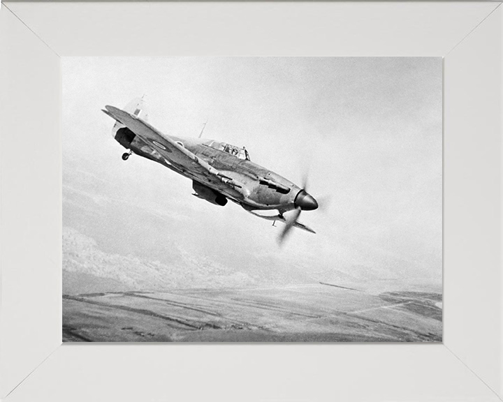 RAF Hawker Hurricane Mark IIC in Flight 1945 Photo Print - Royal Air Force Aircraft Posters, Prints, & Visual Artwork Hampshire Prints 10 x 8 White Frame No