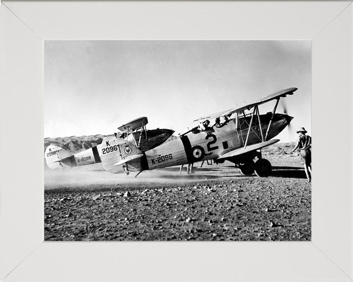 RAF Hawker Hart light Bombers in Pakistan 1938 Photo Print - Royal Air Force Aircraft Posters, Prints, & Visual Artwork Hampshire Prints 10 x 8 White Frame No