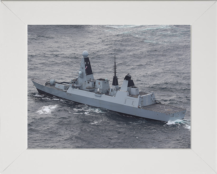 HMS Diamond (D34) Photo Print - At Sea Oct 2020 - Royal Navy Type 45 Destroyer Hampshire Prints 10 x 8 White Frame No