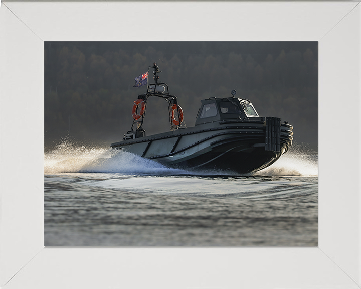 Royal Marines Combat Support Boat (CSB) Photo Print - 47 Commando Hampshire Prints 10 x 8 White Frame No