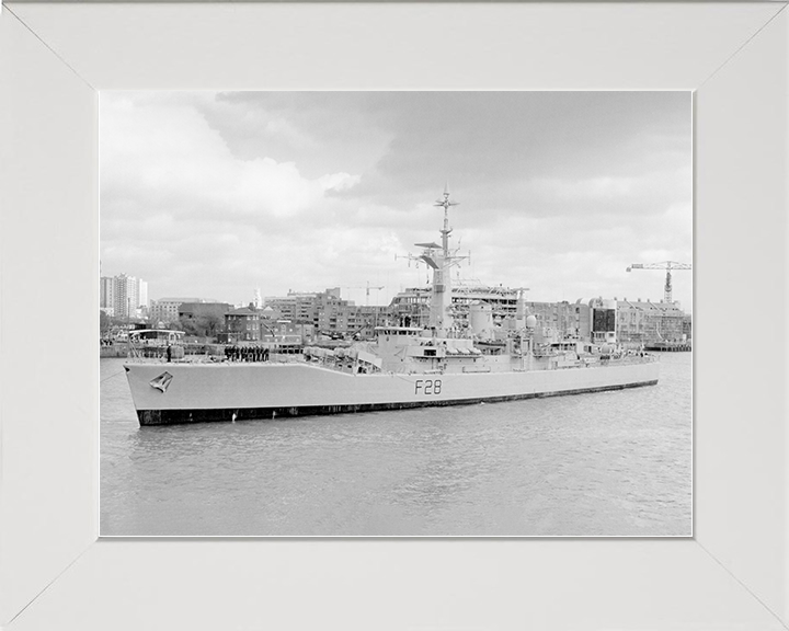 HMS Cleopatra (F28) Royal Navy Leander Class Frigate Entering Port Photo Print Wall Art Decor Posters, Prints, & Visual Artwork Hampshire Prints 10 x 8 White Frame No