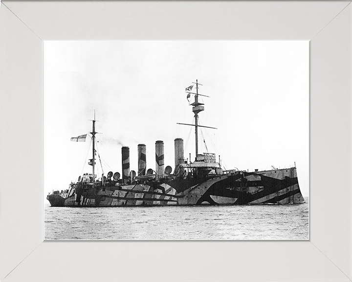 HMS Amphitrite (1898) Royal Navy Diadem Class Cruiser Starboard View Warship Photo Print Wall Art Decor Posters, Prints, & Visual Artwork Hampshire Prints 10 x 8 White Frame No