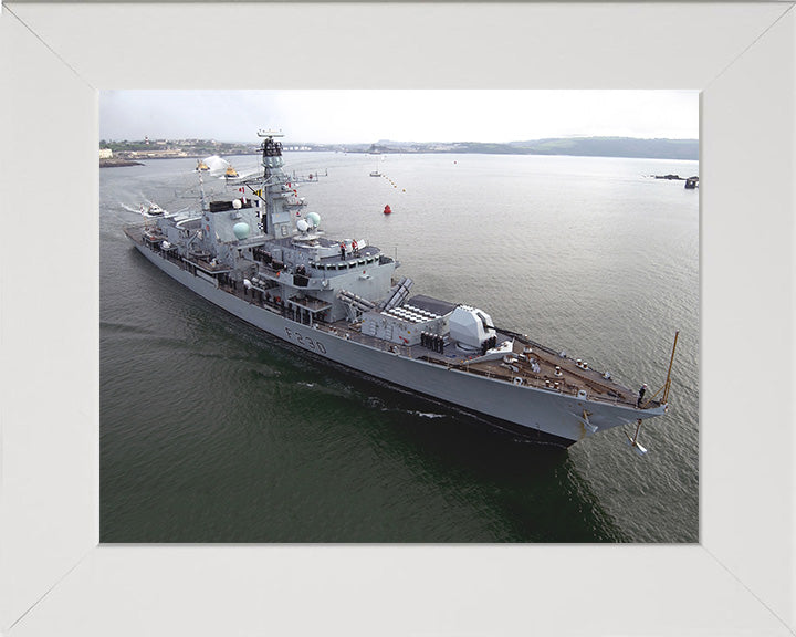 HMS Norfolk (F230) Photo Print - Entering Harbour - Royal Navy Type 23 Frigate Hampshire Prints 10 x 8 White Frame No