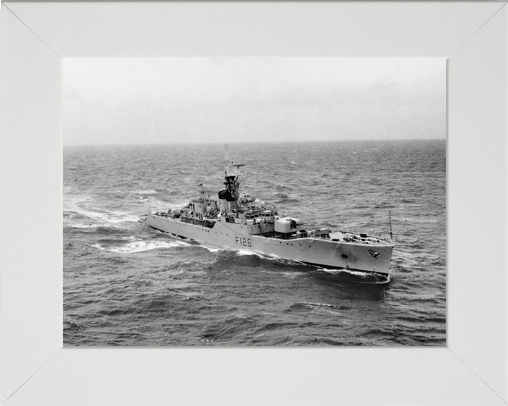 HMS Plymouth (F126) Photo Print - At Sea 1962 - Royal Navy Rothesay Class Frigate Hampshire Prints 10 x 8 White Frame No