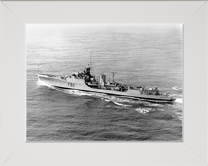 HMS Duncan (F80) Royal Navy Blackwood Class Frigate Port Side View Photo Print Wall Art Decor Posters, Prints, & Visual Artwork Hampshire Prints 10 x 8 White Frame No