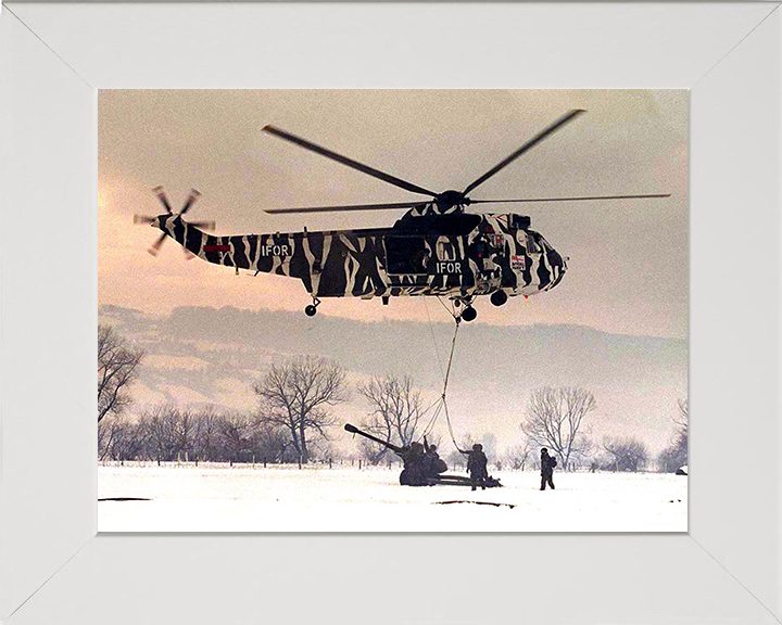 Sea King Helicopter With Tiger Livery Photo Print - Royal Navy Aircraft Posters, Prints, & Visual Artwork Hampshire Prints