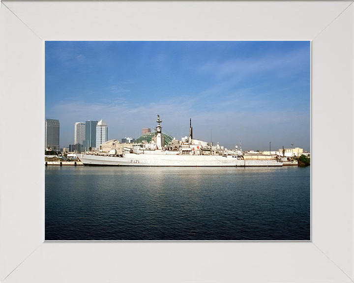 HMS Active (F171) Royal Navy Type 21 Frigate Photo Print Alongside Warship Wall Art Posters, Prints, & Visual Artwork Hampshire Prints 10 x 8 White Frame No
