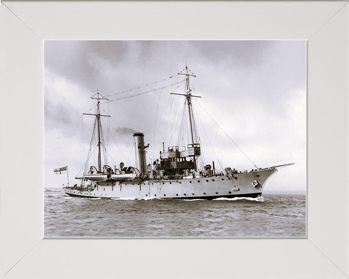HMS Adamant (1911) Royal Navy Submarine Depot ship Photo Print Starboard View Wall Art Posters, Prints, & Visual Artwork Hampshire Prints 10 x 8 White Frame No