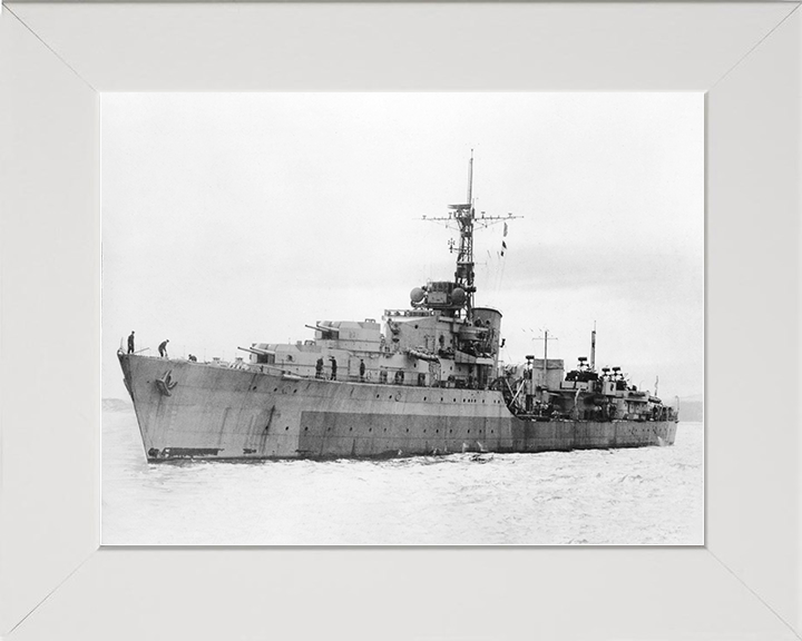 HMS Camperdown (D32) Royal Navy Battle Class Destroyer Port Side View Photo Print Wall Art Decor Posters, Prints, & Visual Artwork Hampshire Prints 10 x 8 White Frame No
