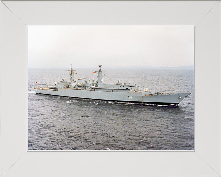 HMS Boxer (F92) Royal Navy Type 22 Frigate Underway Photo Print Wall Art Decor Posters, Prints, & Visual Artwork Hampshire Prints 10 x 8 White Frame No