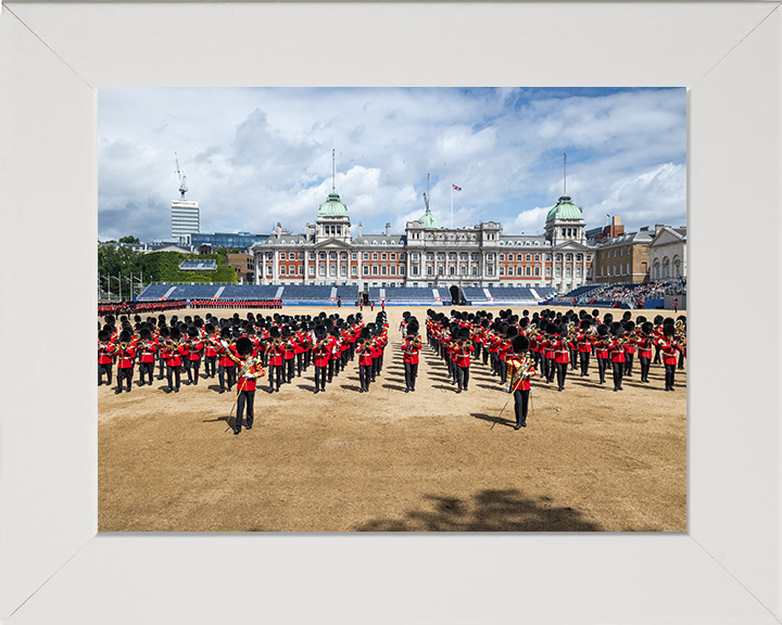 Household Division Trooping the Colour Rehearsal Photo Print - British Army Hampshire Prints 10 x 8 White Frame No