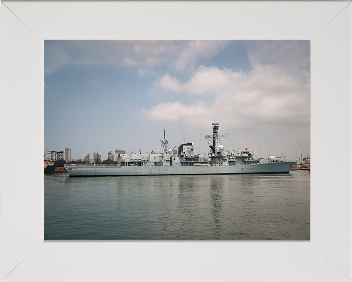 HMS Richmond (F239) Photo Print - Enters Mumbai 2025 - Royal Navy Type 23 Frigate Posters, Prints, & Visual Artwork Hampshire Prints 10 x 8 White Frame No