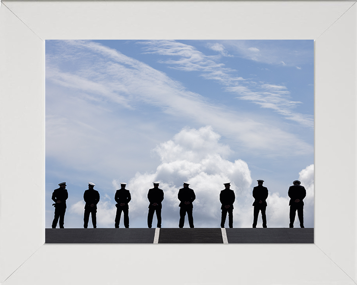 Sailors on a flight desk Ski Jump Photo Print - Royal Navy Hampshire Prints 10 x 8 White Frame No
