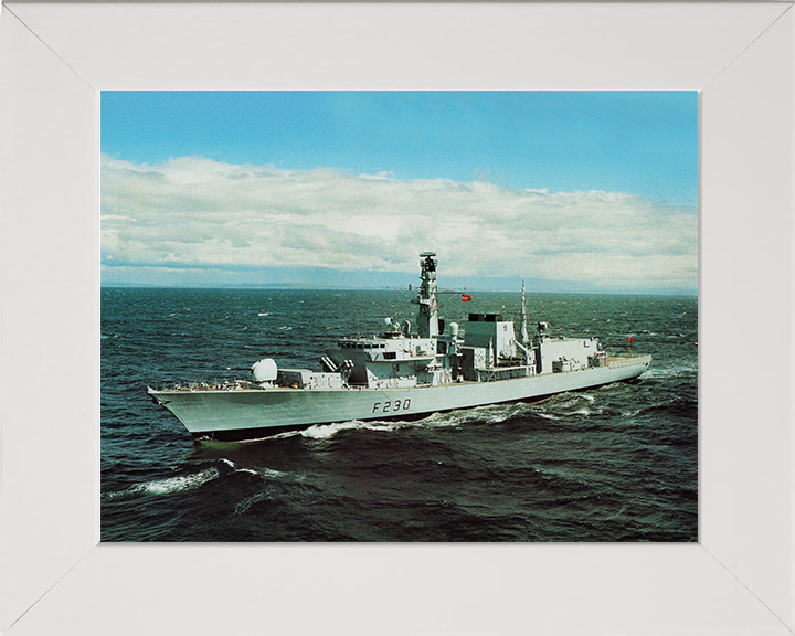 HMS Norfolk (F230) - During Trials 1989 - Royal Navy Type 23 Frigate Photo Print Wall Art Naval Decor UK Posters, Prints, & Visual Artwork Hampshire Prints 10 x 8 White Frame No