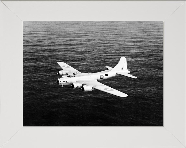 RAF Boeing Fortress Mk IIA in Flight Photo Print - Royal Air Force Aircraft Hampshire Prints 10 x 8 White Frame No