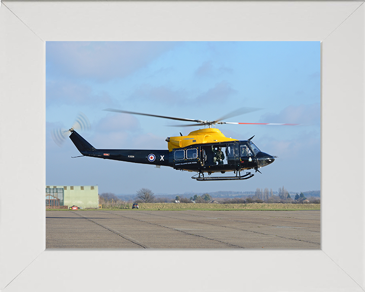 RAF Bell Griffin HT1 Helicopter Duxford 2018 Photo Print - Royal Air Force Aircraft Posters, Prints, & Visual Artwork Hampshire Prints 10 x 8 White Frame No