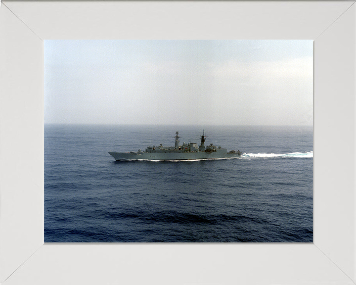 HMS Beaver (F93) Photo Print - At Sea 1988 - Royal Navy Type 22 Frigate Hampshire Prints 10 x 8 White Frame No